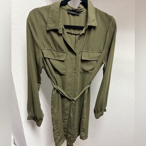 Forever 21 Olive Long Sleeve Dress